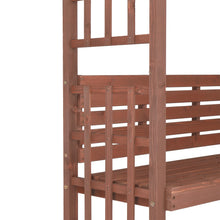 Load image into Gallery viewer, 6.8FT Wooden Arch with Bench for 2 People, Garden Arbor Trellis for Climbing Plant, Outdoor Garden Lawn Backyard Patio Decor, Dark Brown