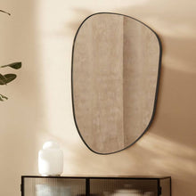 Load image into Gallery viewer, Bertlinde Asymmetrical Wall Mirror Irregular Shaped Mirror for Living Room, Bathroom or Entry Wrought Studio Finish: Matte Black, Size: 22" x 30"