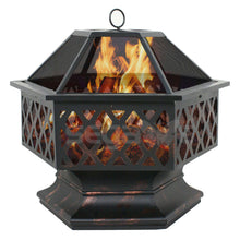 Load image into Gallery viewer, F2C Outdoor Heavy Steel 26" Fire Pit Wood Burning Fireplace Patio Backyard Heater Steel Firepit Bowl With Waterproof Cover (Model#05)